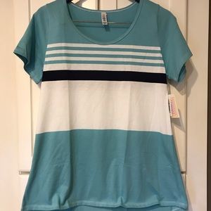 Lularoe NWT Blue/White High Low Classic-T